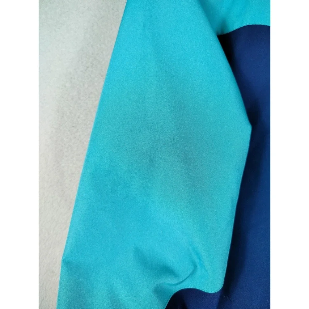 Magellan Outdoors Jacket Mens Small Blue Teal Hooded Fleece Lined Rain Coat